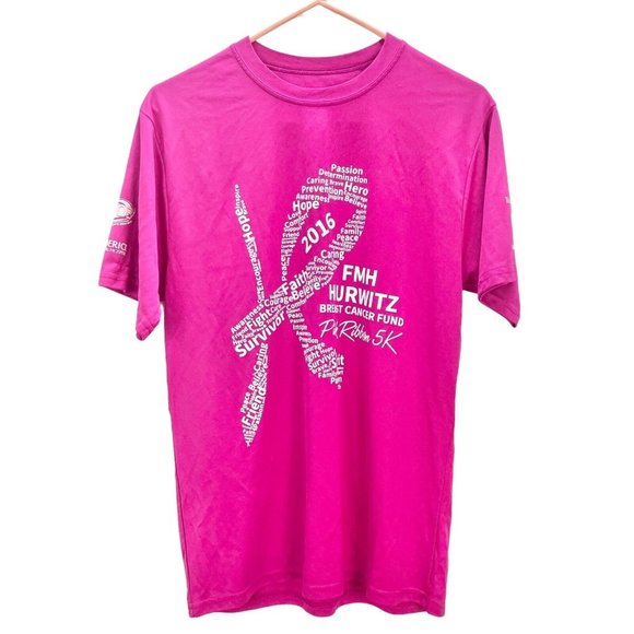 Augusta Sportswear T-shirt Medium Dark Pink Breast Cancer 5K Short Sleeve - Picture 1 of 5